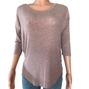 Ann Taylor Loft Shirt Womens XS Heather Purple 3/4 Sleeve T-Shirt Knit Pullover